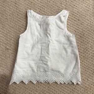 Old Navy White Lace Trim Tank Top
